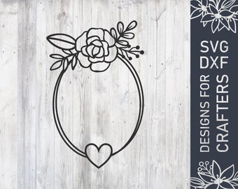 Marco floral Svg, archivo Floral Svg, archivo Floral Dxf, diseño floral para Cricut, archivo de corte, archivo de corte, descarga digital