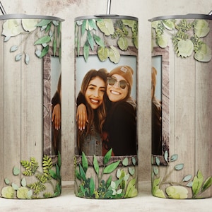 Photo Frame Tumbler Template, 20 Oz Tumbler Skinny Tumbler, Tumbler For Friend, Sublimation Graphics, Digital Download, Full Wrap PNG