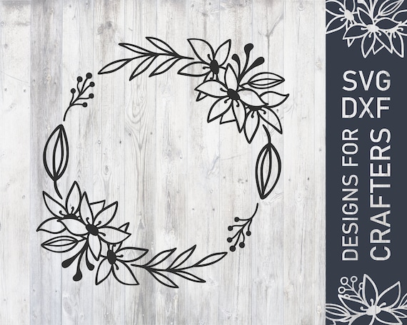 Download Floral Wreath Svg Floral Svg File Floral Dxf File Floral Etsy