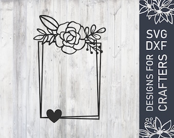 Marco floral Svg, archivo Floral Svg, archivo Floral Dxf, diseño floral para Cricut, archivo de corte, archivo de corte, descarga digital