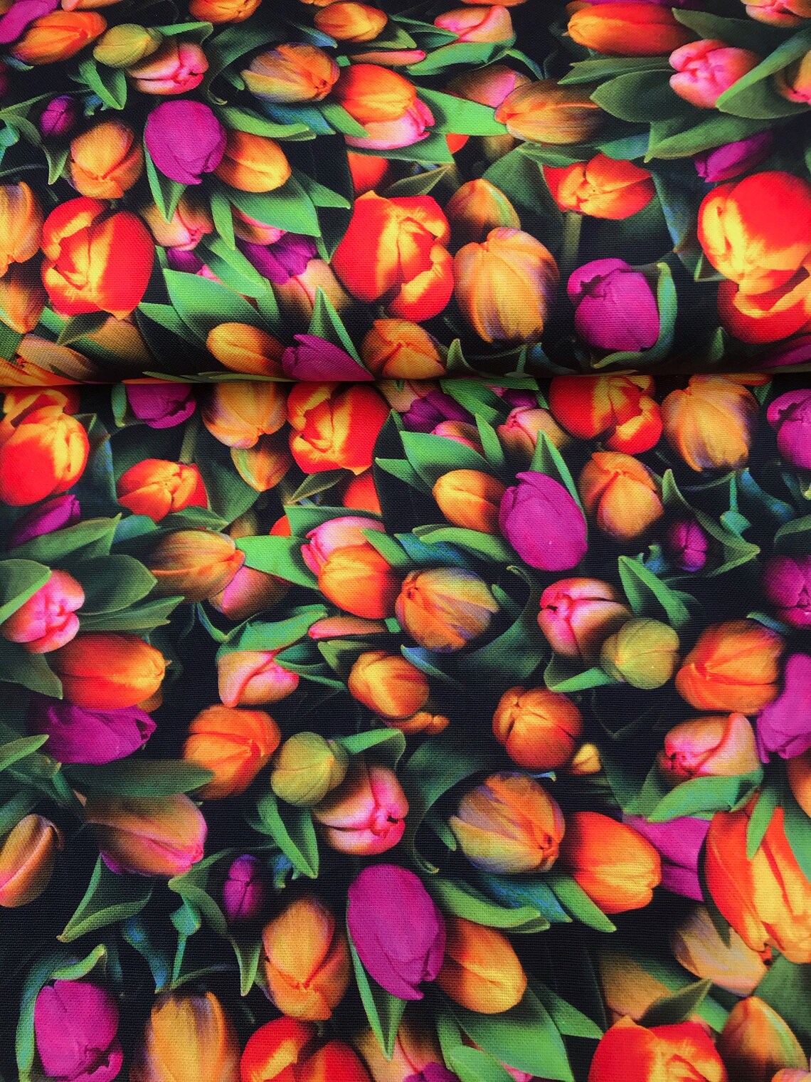 Tulips , 100 Cotton Canvas Fabric Digital Print Etsy