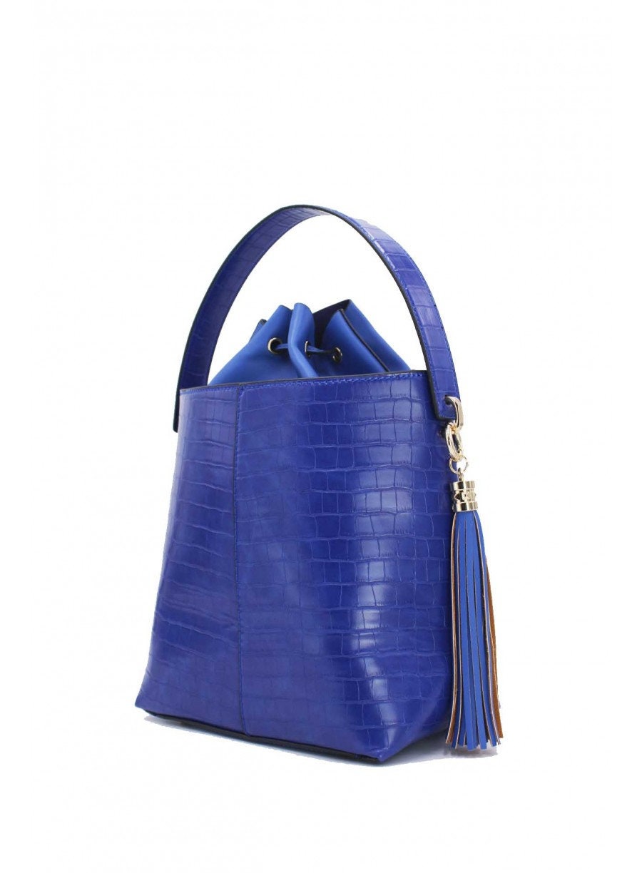 Croc effect shop bucket bag