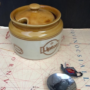 Vintage Bendigo Pottery Hetitage Lipton Tea Canister