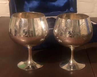 Two Vintage Silver Plate Goblets