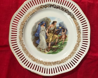 Vintage German Porcelain Reticulated Decorative Plate