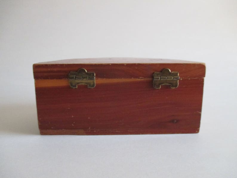 Ind. Half Round Wood Souvenir Box from Michigan City JewelryTrinket Box