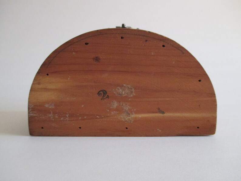 Ind. Half Round Wood Souvenir Box from Michigan City JewelryTrinket Box