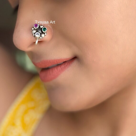Women 925 Sterling Silver Nose Ring Silver Press on Nose Pin