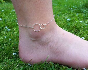 Unique Ring Anklets,Karma anklets,cute Anklet,Bridesmaid Gift,valued gift,Christmas gifts Delicate Petite Circle Anklet