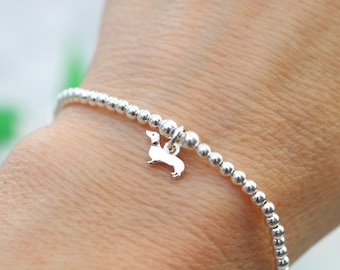 Sterling silver dachshund bracelet.  Dachshund jewellery.  Dog lover gift.