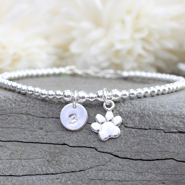 Personalized Paw Print Bracelet: Sterling Silver Pet Remembrance Gift