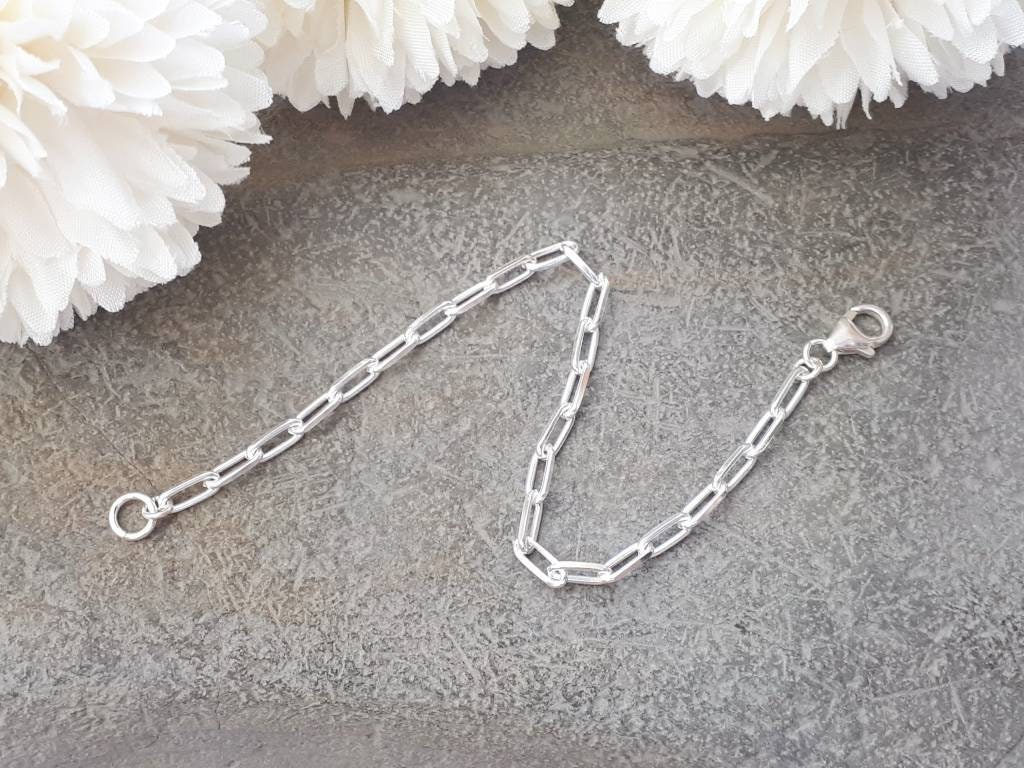 Paperclip Ankle Bracelet Sterling Silver. Anklets for Women Etsy