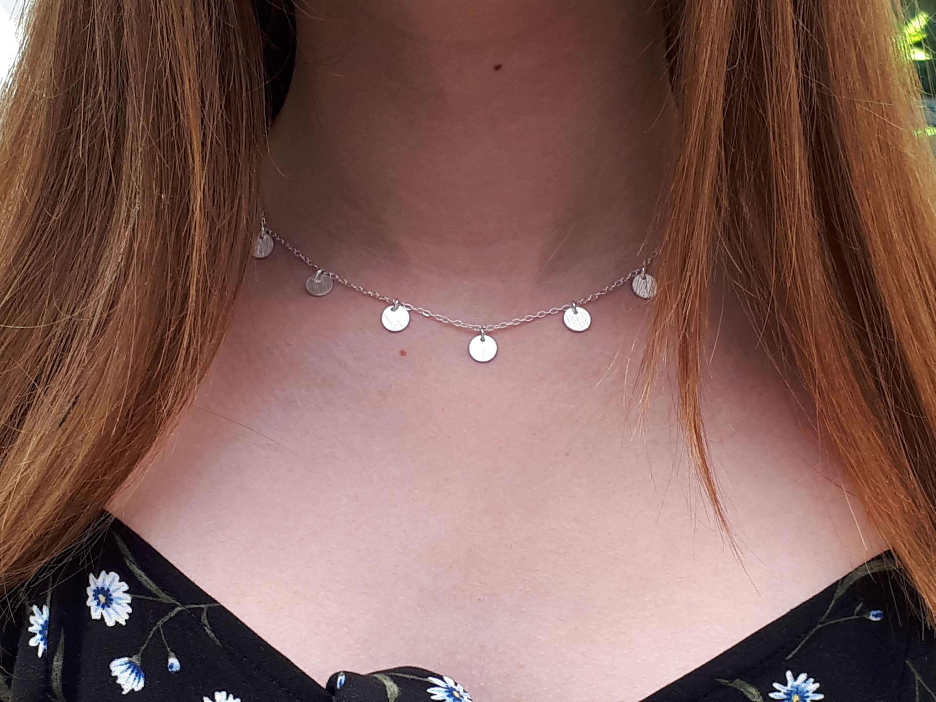 Silver disc choker deals