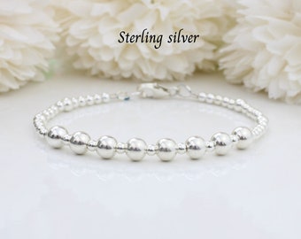 80th birthday gifts Sterling silver bracelet. 80th birthday bracelet. Bracelets for women.