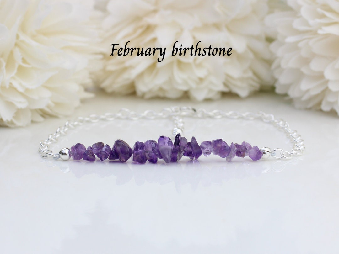 Dainty Purple Faceted Amethyst “Sobriety” Crystal Healing Bracelet |  February Birthstone – Ula Jewellery