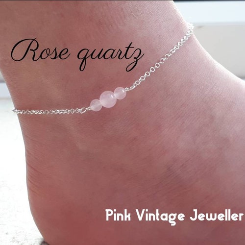 Rose quartz ankle bracelet Clearance