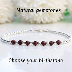 30th, 40th, 50th, 60th, 70th, 80th, 90th birthday bracelet with birthstone of your choice. Can be personalised with initial, number, zodiac.