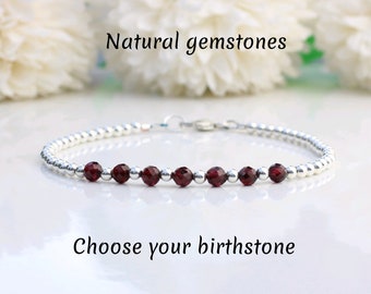 30th, 40th, 50th, 60th, 70th, 80th, 90th birthday bracelet with birthstone of your choice. Can be personalised with initial, number, zodiac.