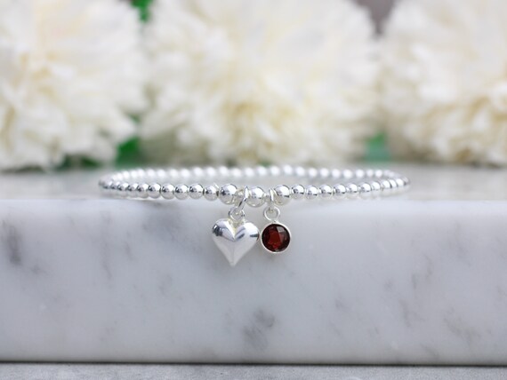 ★rosemont★ SILVER bracelet (January birthstone) RC0341 Garnet January Birthstone Bracelet | Molly B London