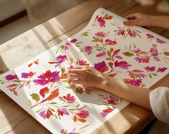 Watercolor Floral Art Print | Trailing Flowers | A4