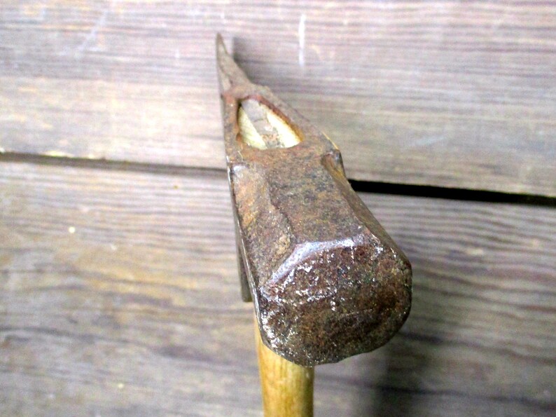 Handyman Hatchet, Vintage Roofing Tool, Axe Hammer and Nail Puller, Old Stanley Axe, Man Decor