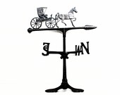 Horse and Buggy Weathervane, Vintage Cast Iron, Outside Decor, Yard Art, Farmhouse Decor, Collectible