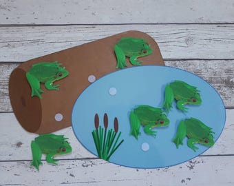 5 little speckled frogs counting song, math educational resource, frog nursery rhyme, interactive numeracy learning, counting rhyme, nursery