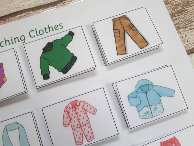 Clothes Matching Game Montessori Activity for Toddlers - Etsy