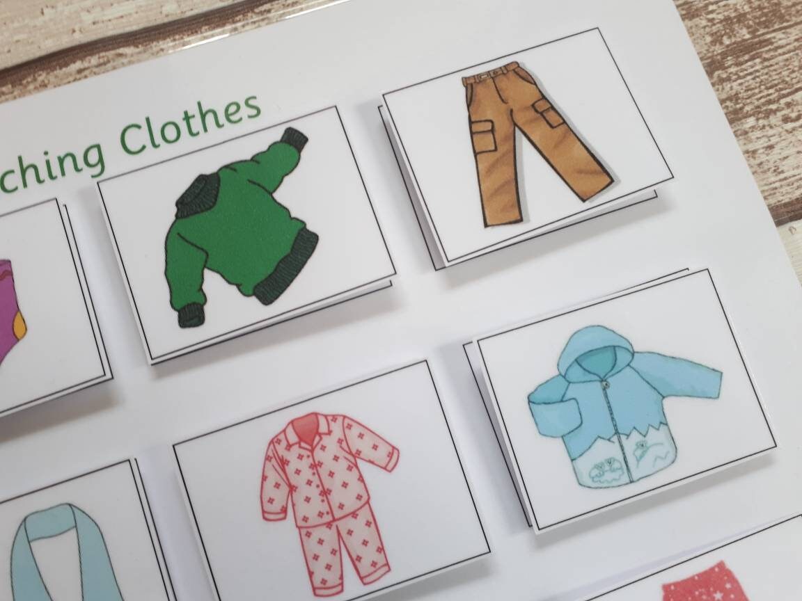 Clothes Matching Game Montessori Activity for Toddlers | Etsy