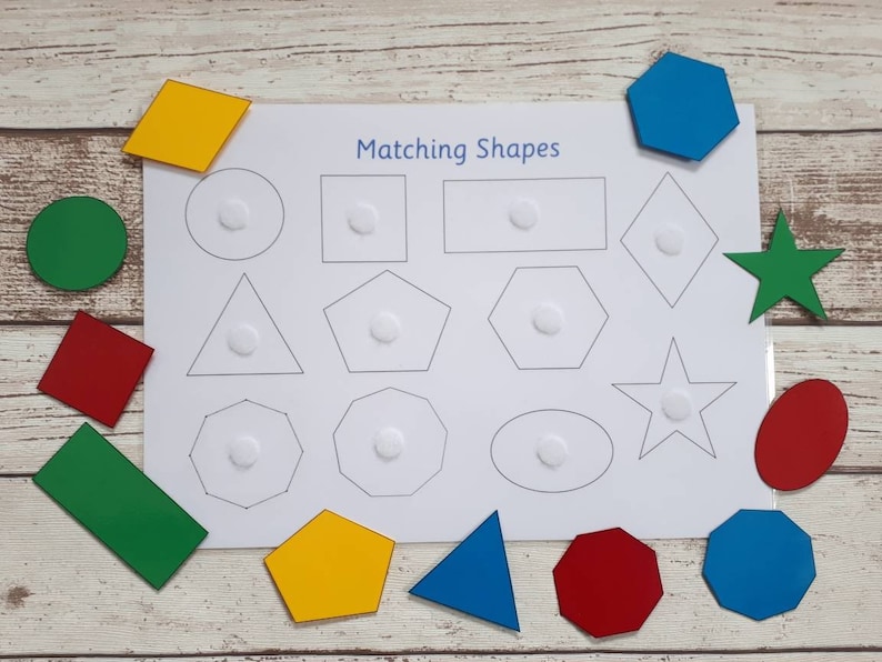Shape matching learning resource, interactive educational game, home schooling, visual learner, children's development, learn shape names Shape - outline