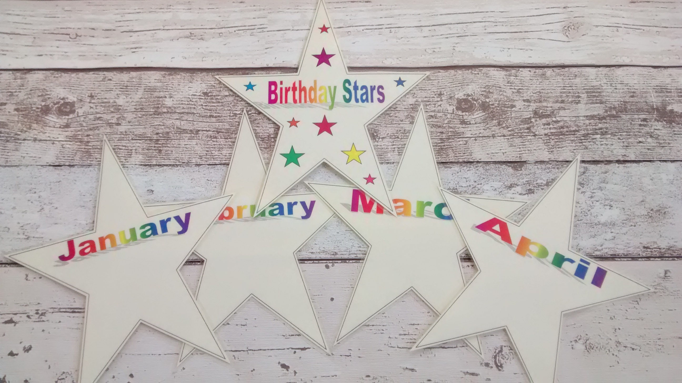Birthday stars classroom display wall display display | Etsy