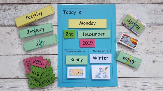Calendario Montessori Calendario Perpetuo Per Bambini Etsy calendario montessori