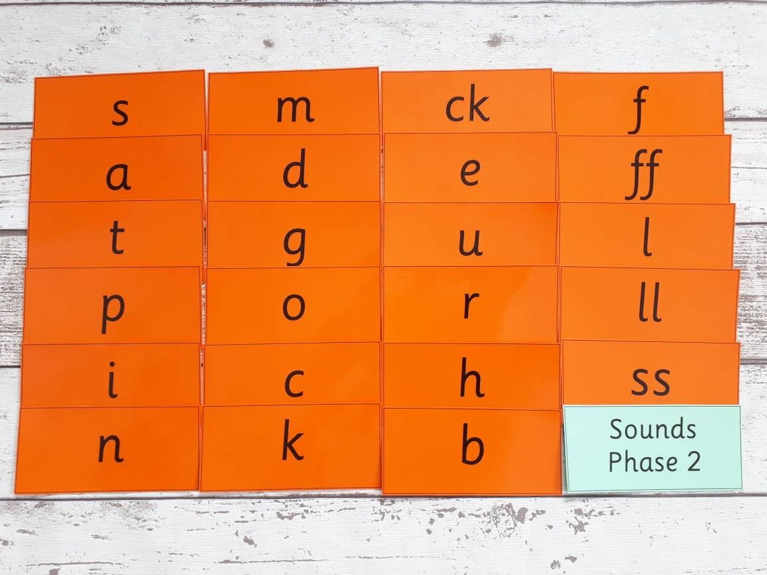 Sound Flash Cards Phase 2 Sounds Early Phonics EYFS Etsy Canada