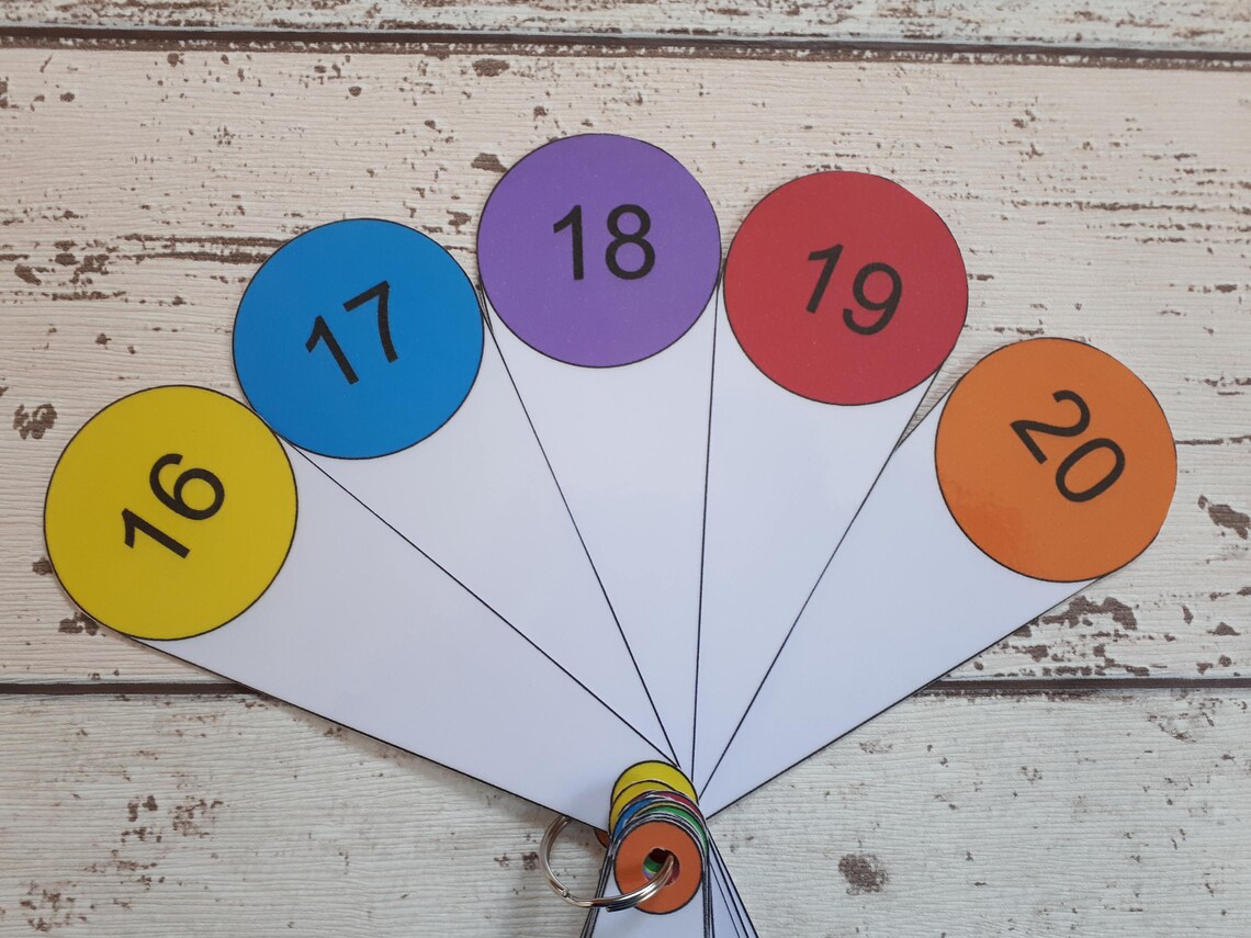 Number Fan for Children Identify Numbers 020 Numeracy Aid Etsy