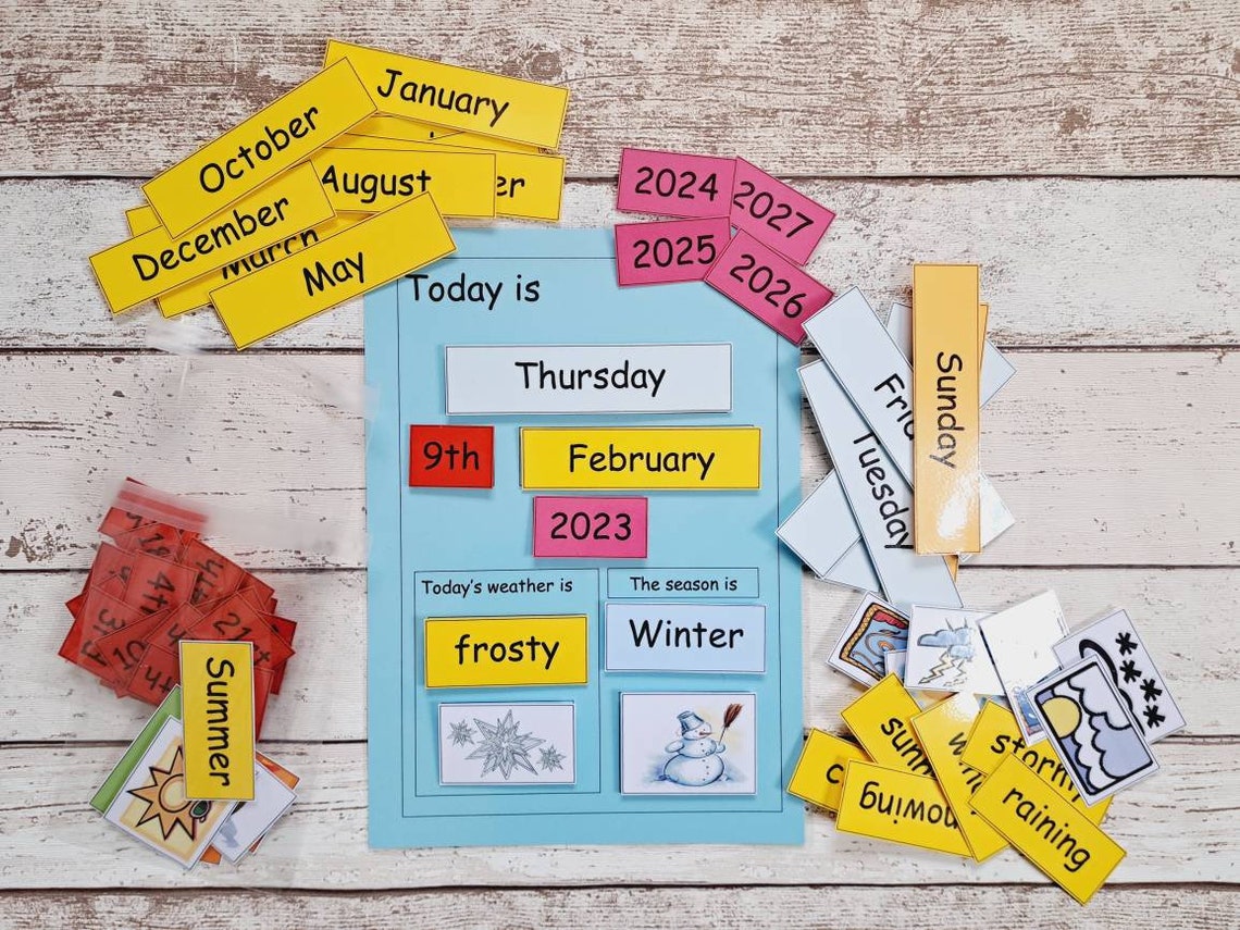 Montessori Calendar Perpetual Calendar for Children Etsy