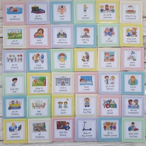 Visual timetable, daily routine flash cards, visual choice cards, non verbal cards, daily activity cards, montessori, autism aid, preschool