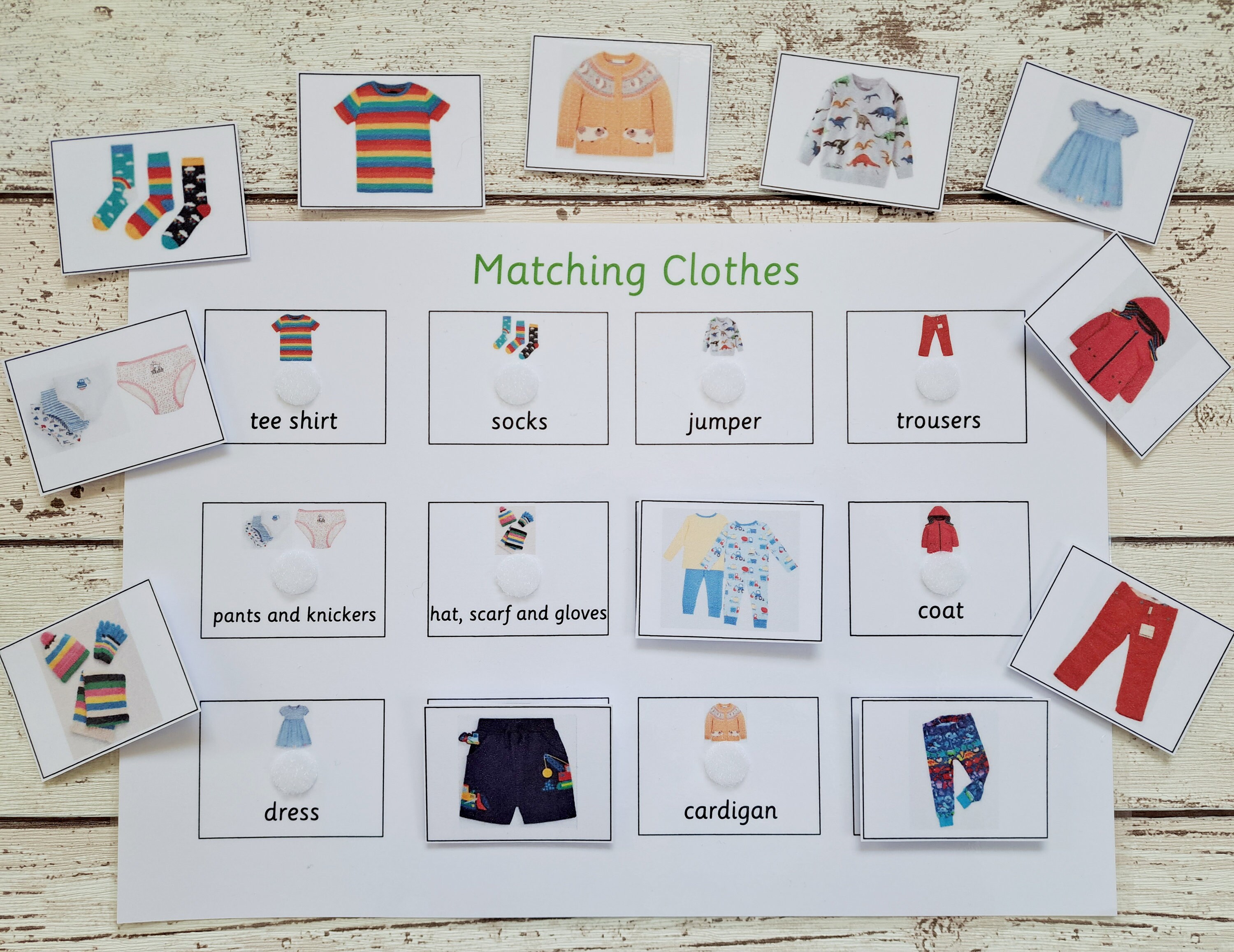 Juego de combinacion de ropa actividad Montessori para ninos pequenos juego de combinacion de primeros anos actividad de ensenanza juego de reconocimiento de palabras regalo para ninos Etsy Mexico