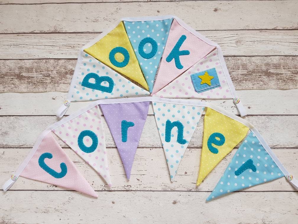 Book corner bunting reading corner banner classroom book Etsy