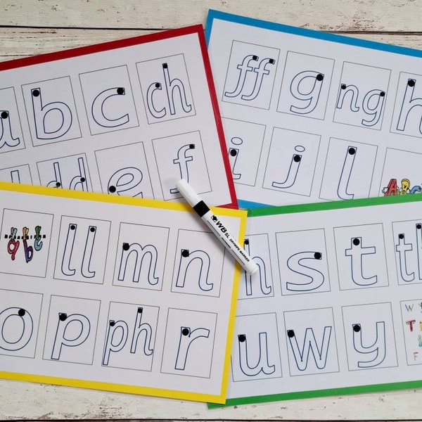 Welsh alphabet tracing boards, learn to write Welsh alphabet pack, early years writing tool, educational resource, laminated wipe off boards