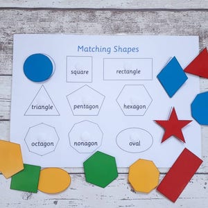 Shape matching learning resource, interactive educational game, home schooling, visual learner, children's development, learn shape names image 2