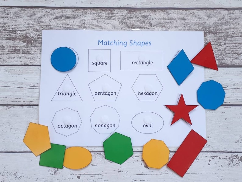 Shape matching learning resource, interactive educational game, home schooling, visual learner, children's development, learn shape names image 2