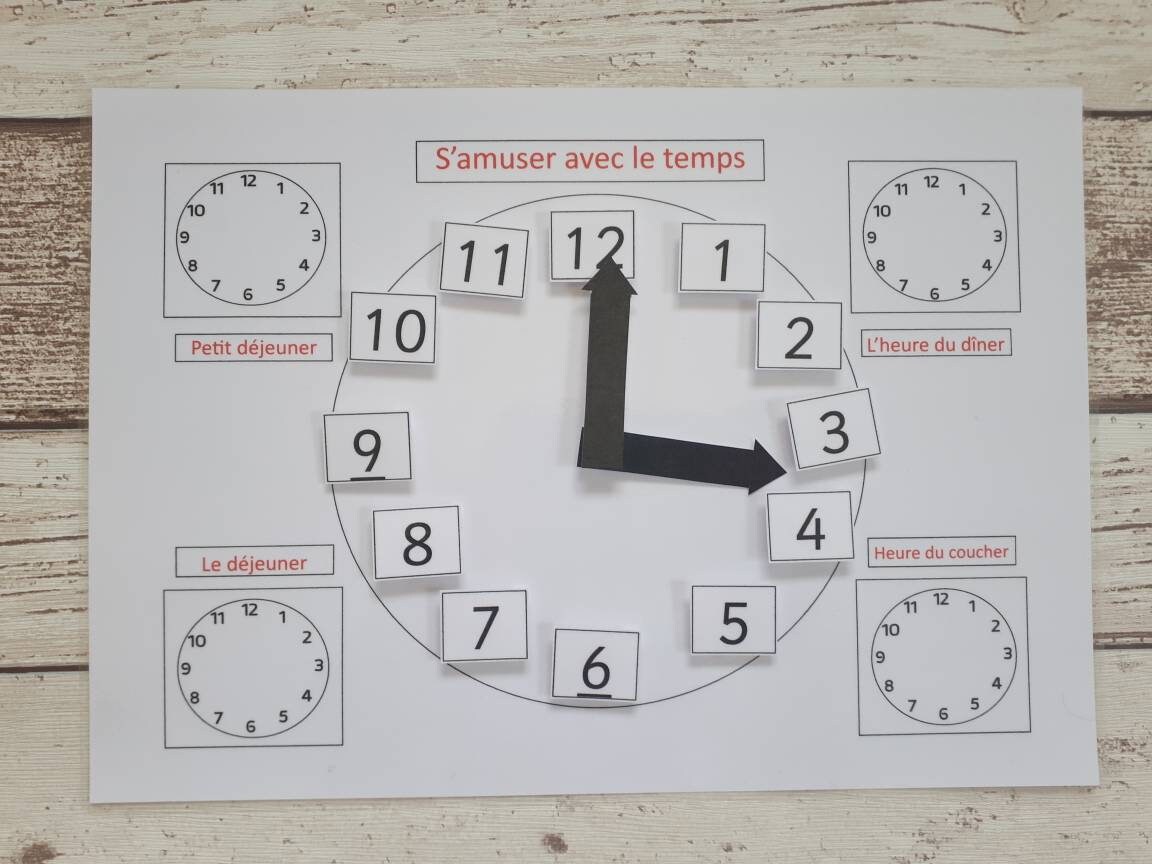 Learn to Tell the Time Interactive Clock Sequence the Etsy