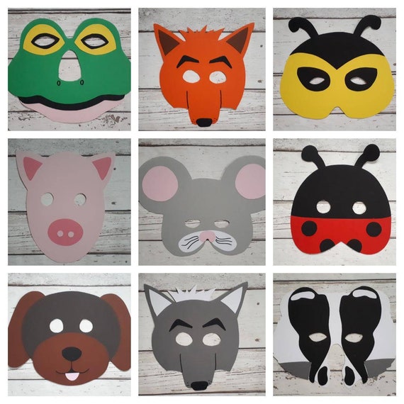 Stå sammen tyktflydende Fredag Animal Masks Pretend Play Masks for Imaginative Play Role - Etsy