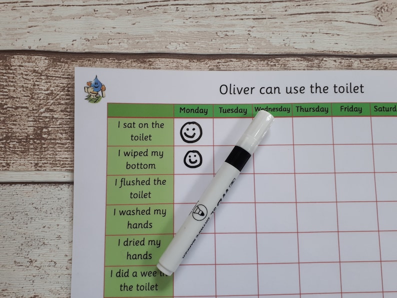 Toilet Training Chart Personalised Toilet Chart Reward Etsy UK