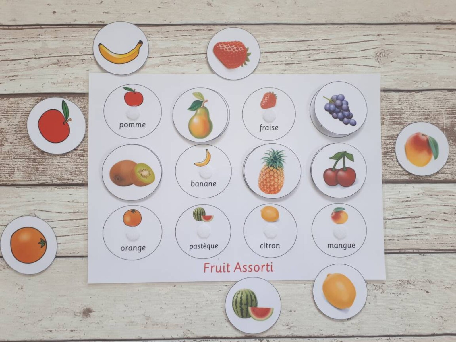Fruit Matching Game Home Schooling Educational Learning Etsy UK