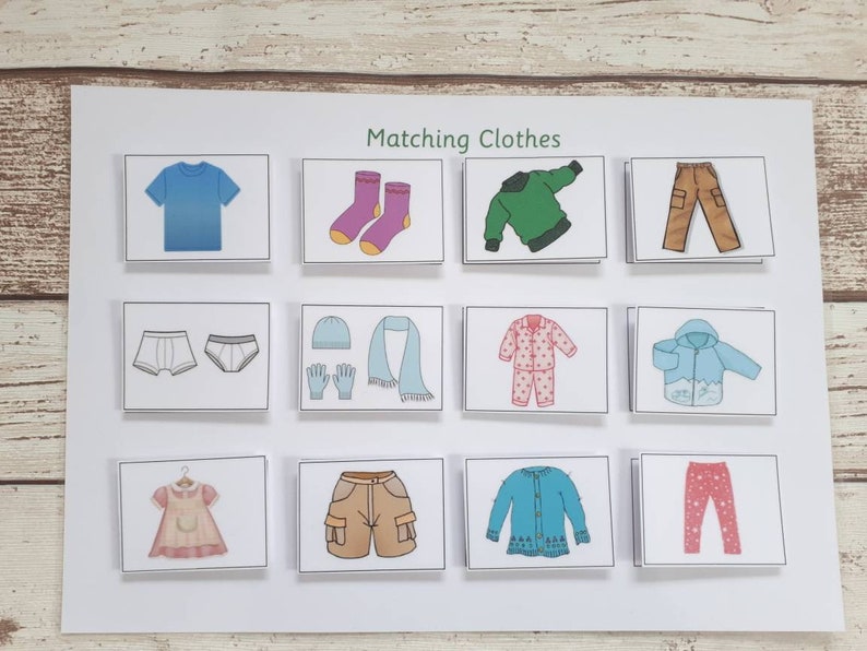 Clothes Matching Game Montessori Activity for Toddlers - Etsy