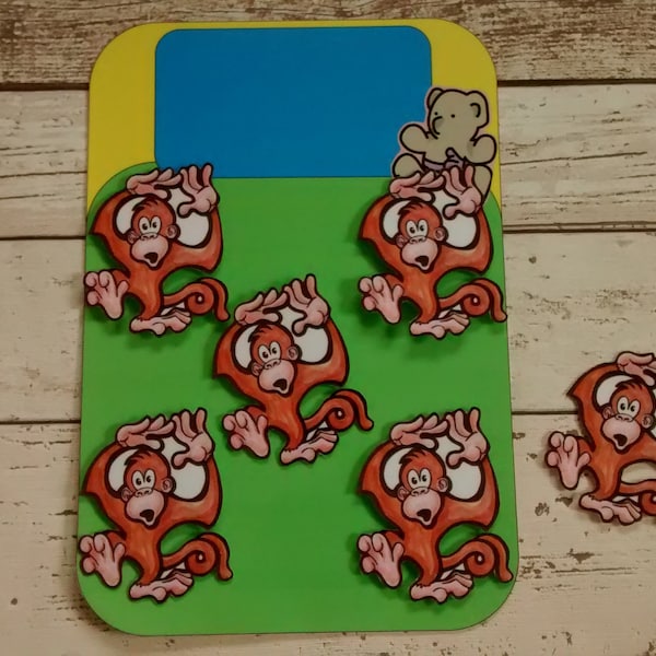 5 little monkeys jumping counting song, maths educational resource, monkey song, interactive numeracy learning, counting rhyme, EYFS, SEN