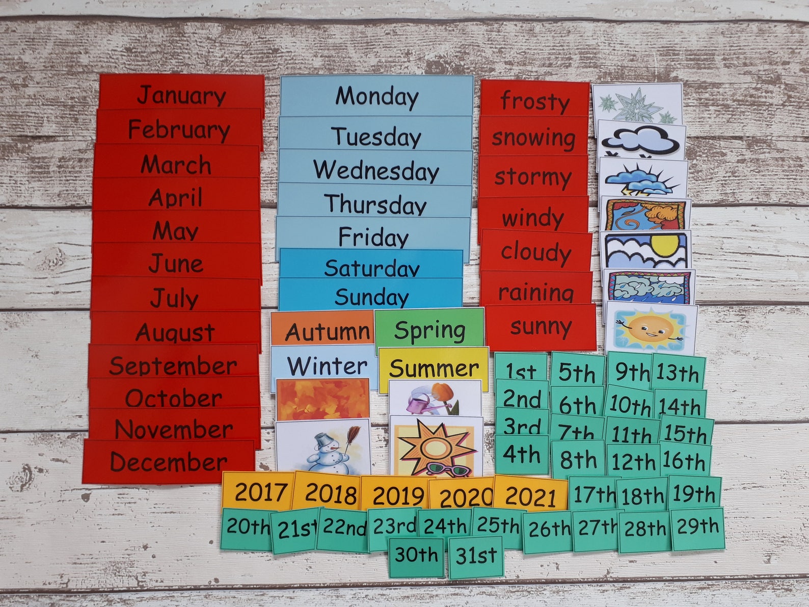 Montessori Calendar Perpetual Calendar for Children Etsy Canada