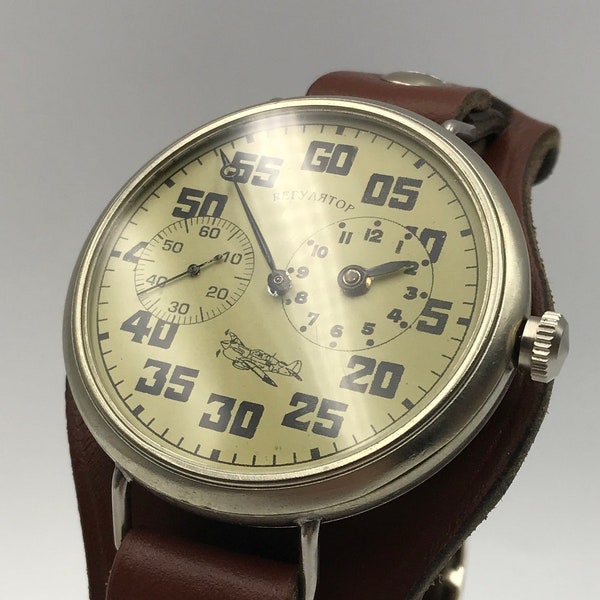 Große Vintage Regulator Vintage Herren Armbanduhren sowjetischen Luftwaffe, 50mm Mechanische Edelstahl sowjetische Vintage Uhr