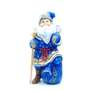 Wooden Carved Santa Claus #0041 9.8&quot; Height Hand carved St. Nicolas decoration Home decor Gift for her / Family present /Christmas gift